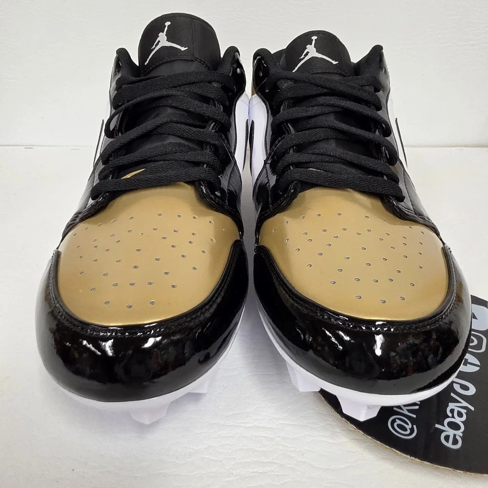 Nike Jordan 1 Low TD Metallic Gold Black  White FJ6245 701 Men's Size 13